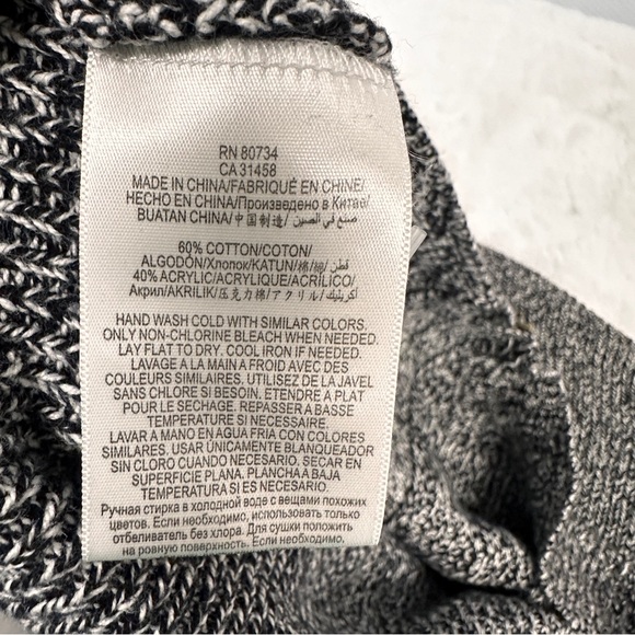 BCBGeneration cardigan Oversize Comfy Size XS/S Marled Heathered Black White zip - Picture 7 of 8